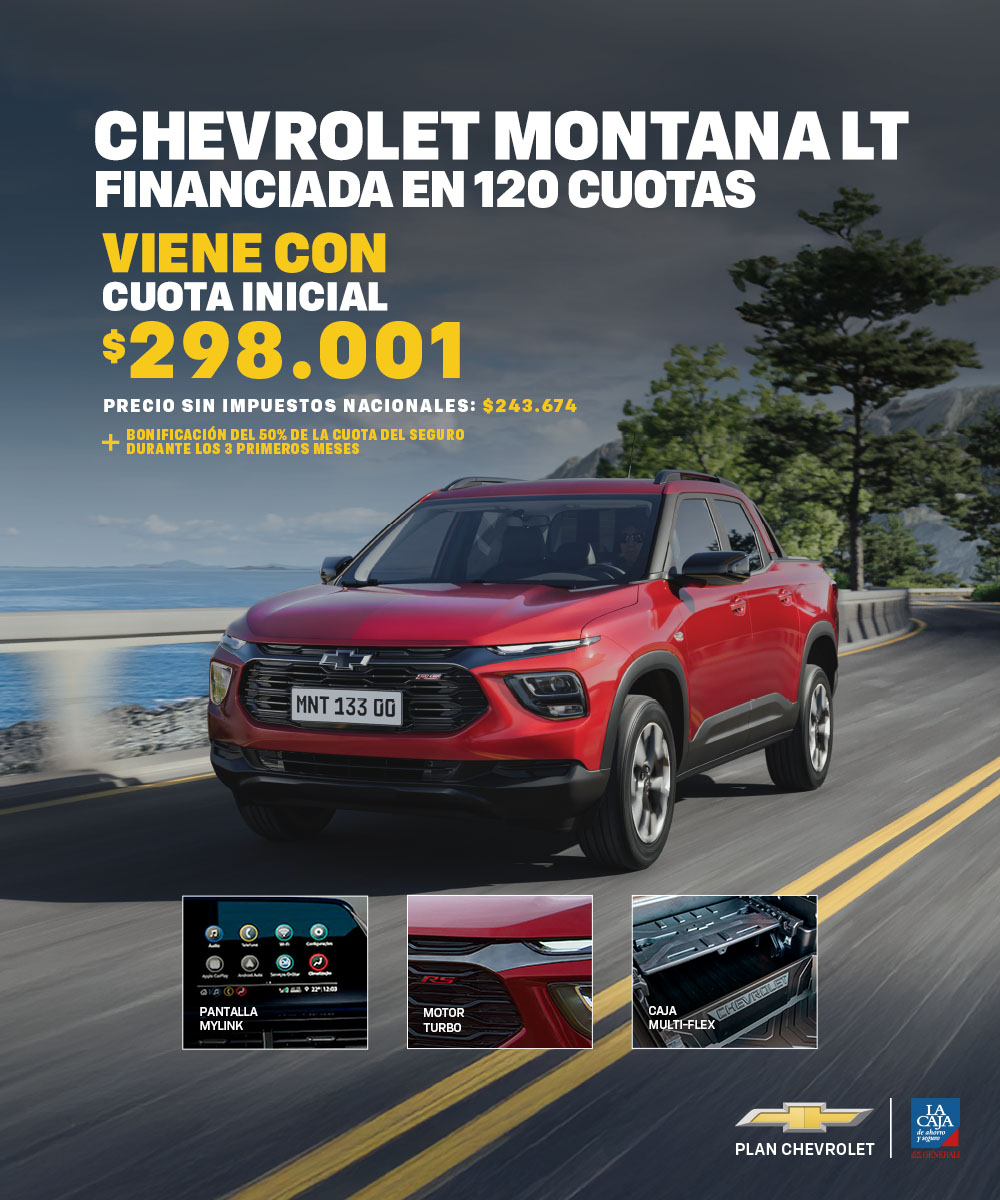 Chevrolet Montana LT financiada en 120 cuotas