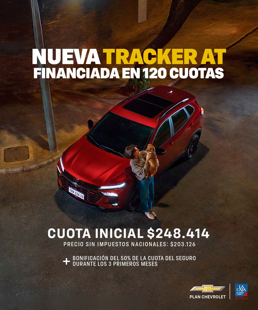 Chevrolet Tracker AT financiada en 120 cuotas
